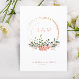 Sophisticated Elegant Coral Floral Wedding Garland