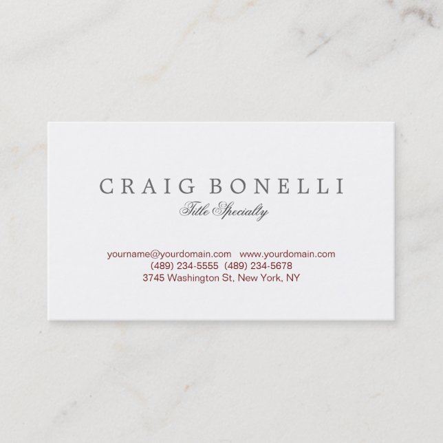 Sophisticated Elegant Handwriting Business Card (Front)