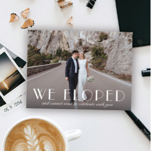 Sophisticated Elopement Photo Announcement Postcard