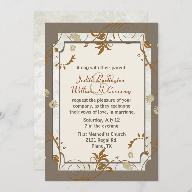 Sophisticated Fall Wedding Invitation (Front/Back)