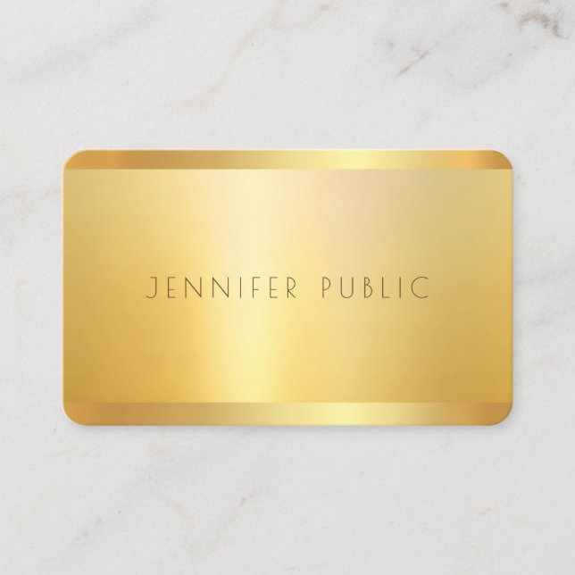 Sophisticated Faux Gold Professional Template Chic Business Card (Front)