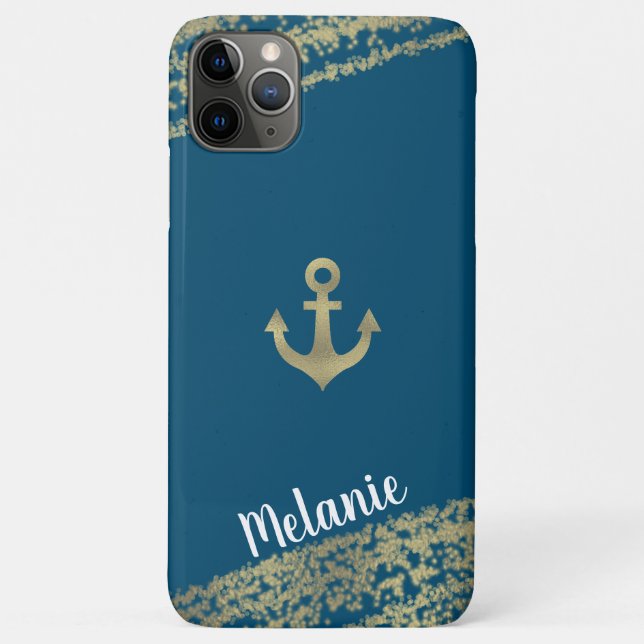 Sophisticated Foil Gold Edges Sailor Marine Case-Mate iPhone Case (Back)