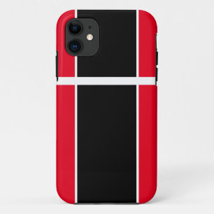 Sophisticated Fun Black Red White Racing Stripes Case-Mate iPhone Case