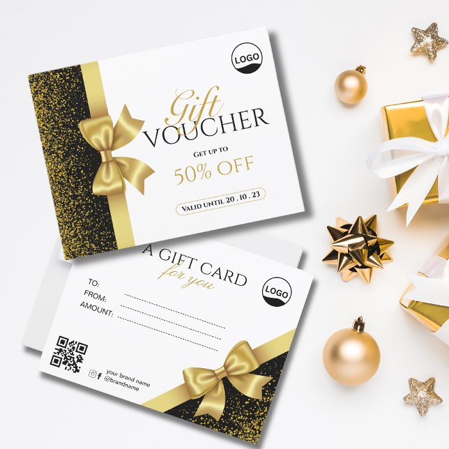 Sophisticated Gold Bow Gift Voucher (Creator Uploaded)
