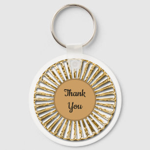 Sophisticated Gold Circle General Thank You Key Ring