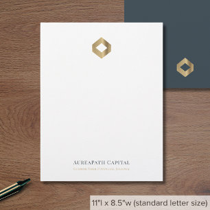 Sophisticated Gold Diamond Logo Custom Letterhead