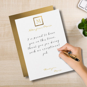 Sophisticated Gold Foil Double Framed Monogram Not Card