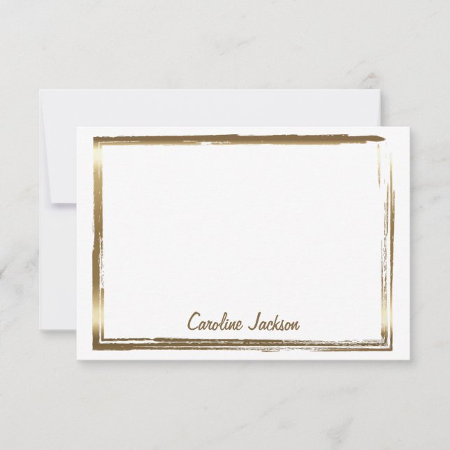 Sophisticated gold frame personalised card (Front)