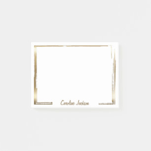 Sophisticated gold frame personalised post-it notes