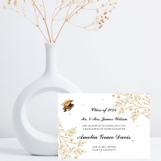 Sophisticated Gold Graduation Announcement