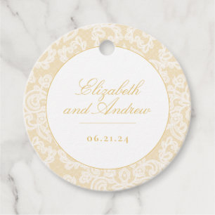 Sophisticated Gold Lace Elegant Wedding Square Favour Tags