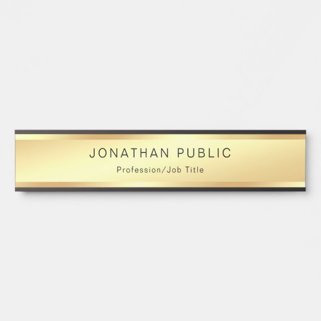 Sophisticated Gold Look Glamour Professional Chic Door Sign (Front)