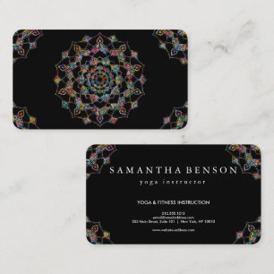 Sophisticated Gold on Black Mandala Yoga  Business Card