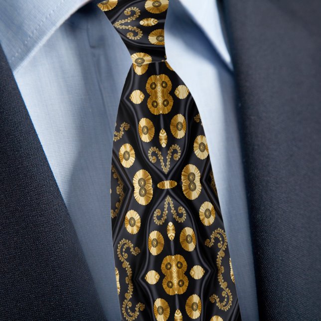 Sophisticated Gold on Black Tie (Creator Uploaded)