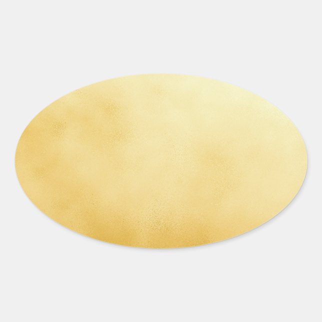Sophisticated Gold Oval Foil Faux Sticker (Front)