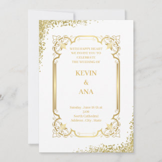 Sophisticated Gold Wedding Invitations