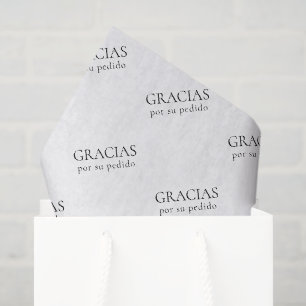 Sophisticated Gracias Black Elegant Text Business Tissue Paper