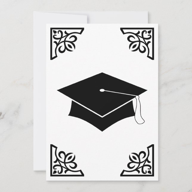 sophisticated graduation cap announcement (Front)