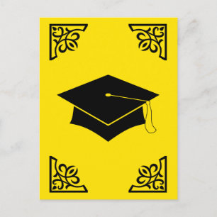 sophisticated graduation cap announcement postcard