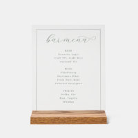 Sophisticated Gray Minimalist Bar Menu