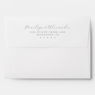 Sophisticated Gray Minimalist Calligraphy Envelope
