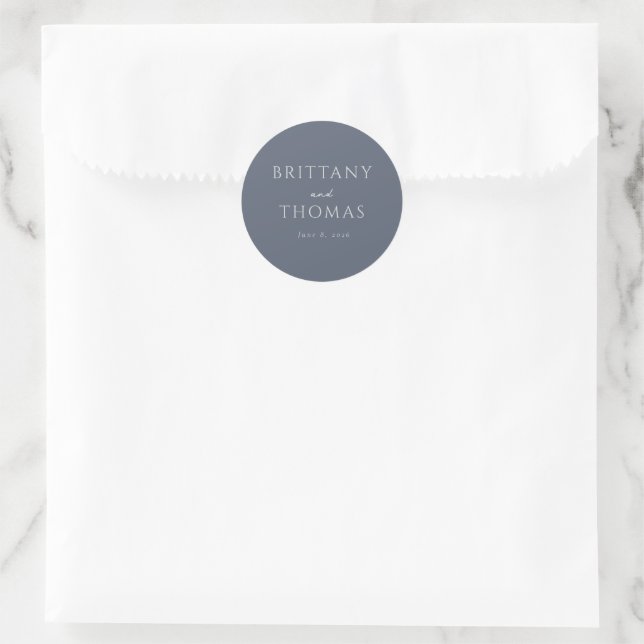 Sophisticated Gray Minimalist Elegancy Classic Round Sticker (Bag)