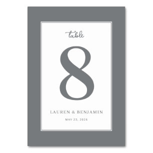 Sophisticated Gray Number Eight Table Number