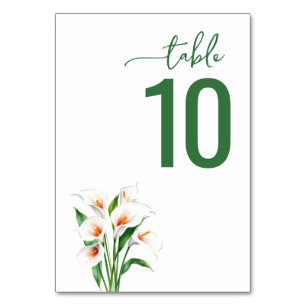 Sophisticated Green Floral Wedding Table Card