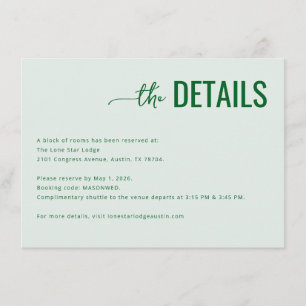Sophisticated Green Minimalist Details Enclosure Card
