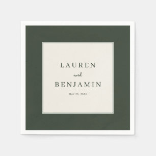 Sophisticated Green Minimalist Napkin