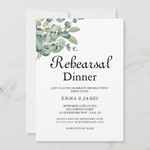 Sophisticated Greenery Rehearsal Dinner Invitation
