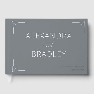 Sophisticated Grey Architectural Brackets Guest Book