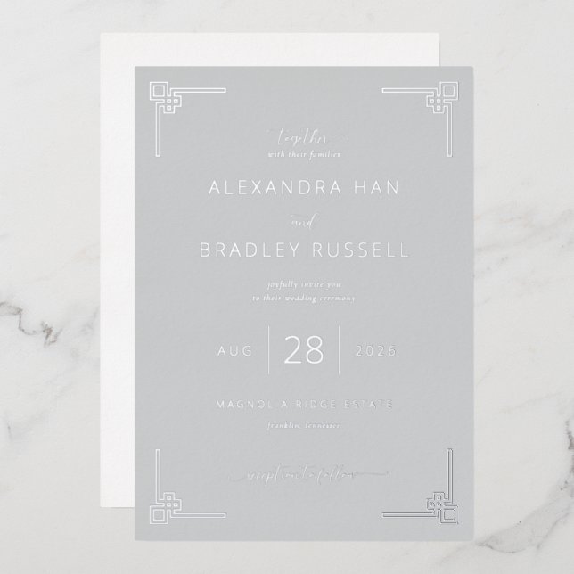 Sophisticated Grey Geometric Elegancy (Front/Back)
