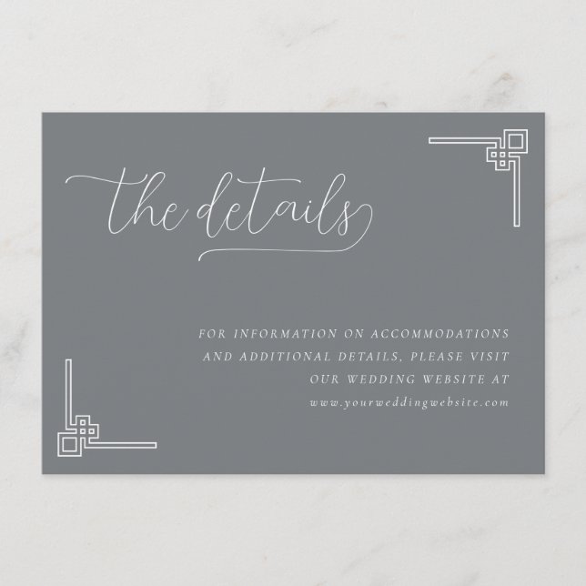 Sophisticated Grey Minimalist Calligraphy Enclosure Card (Front)