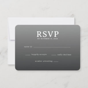 Sophisticated Grey Minimalist RSVP Card
