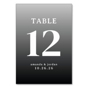 Sophisticated Grey Minimalist Wedding Table Card