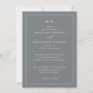 Sophisticated Grey Typographic Elegancy Invitation