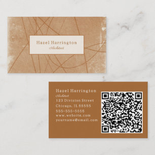 Sophisticated Grunge QR Code Business Card Unique