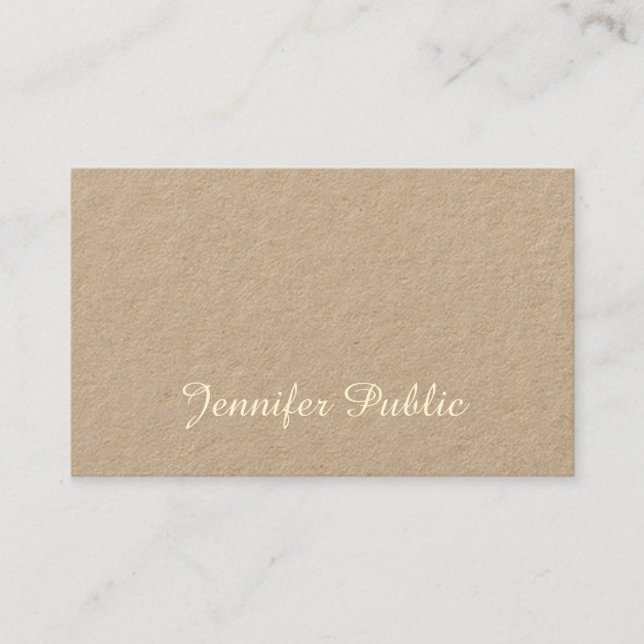 Sophisticated Handwritten Script Attractive Unique Business Card (Front)