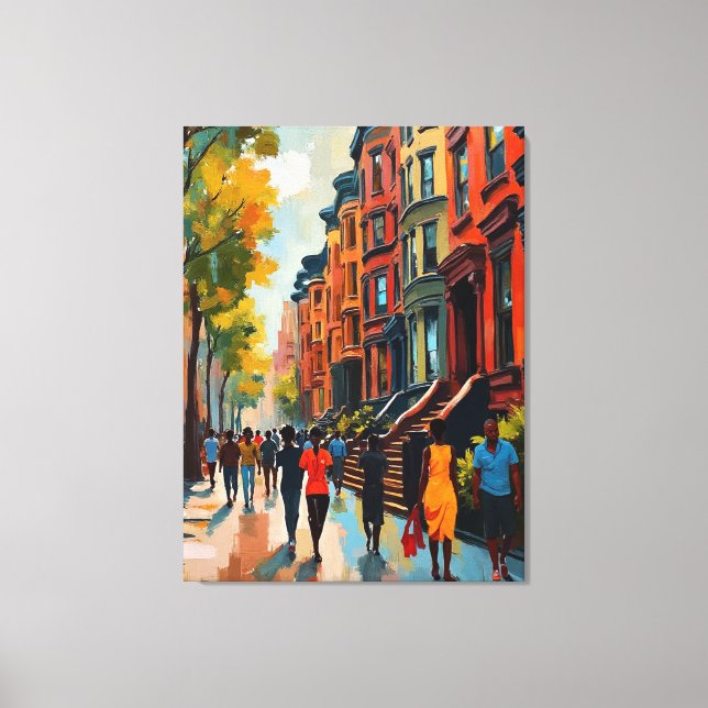 Sophisticated Harlem Renaissance Street Canvas Print (Front)