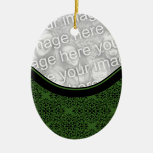 Sophisticated Holiday Damask Oval Ornament