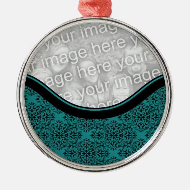 Sophisticated Holiday Damask Premium Ornament (Front)