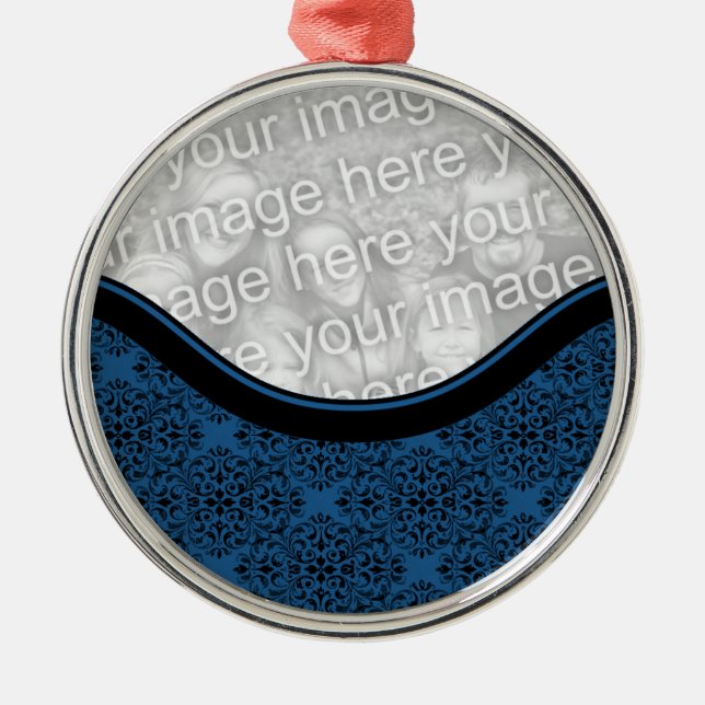 Sophisticated Holiday Damask Premium Ornament (Front)