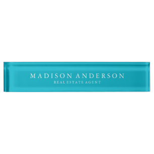 Sophisticated in Aqua   Desk Name Plate