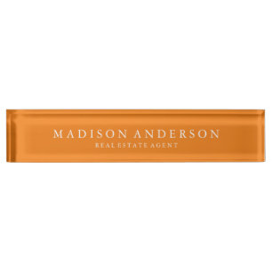 Sophisticated in Orange Desk Name Plate