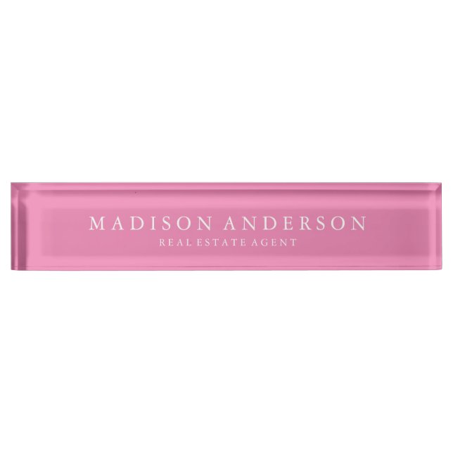 Sophisticated in Pink | Desk Name Plate (Front)