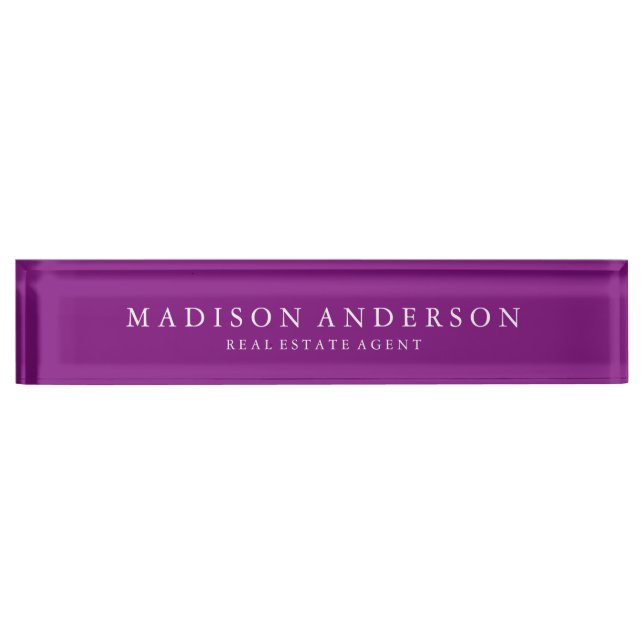 Sophisticated in Purple | Desk Name Plate (Front)