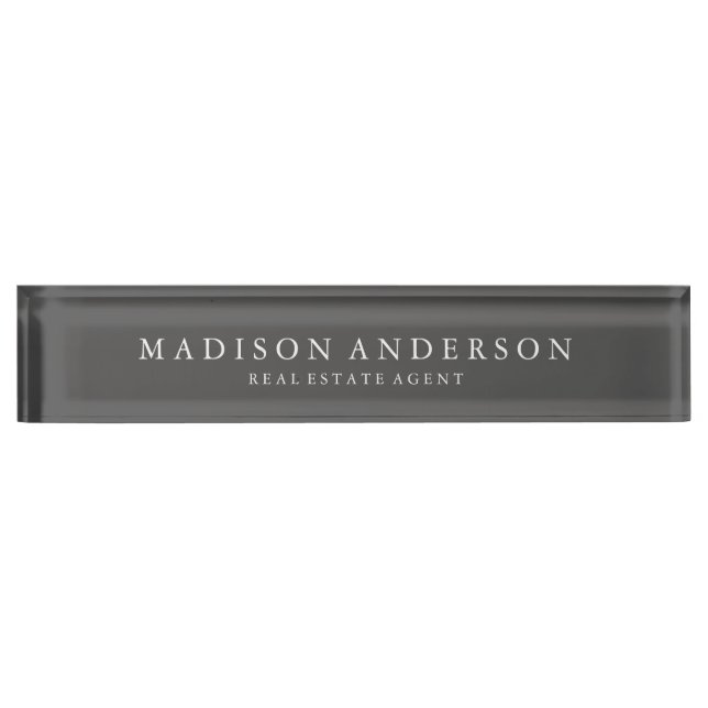 Sophisticated in Slate | Desk Name Plate (Front)