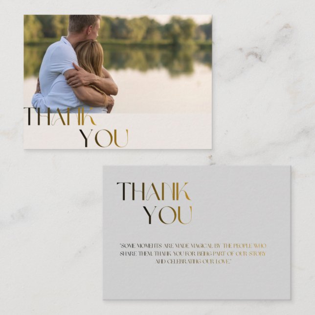 Sophisticated Initials Wedding Thank You Note Card (Front/Back)