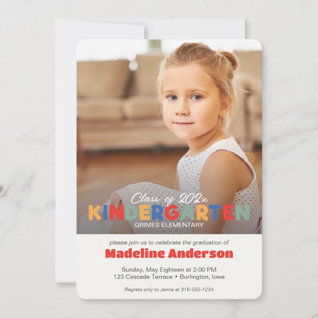 Sophisticated Kindergarten Graduation Invitation (Front)